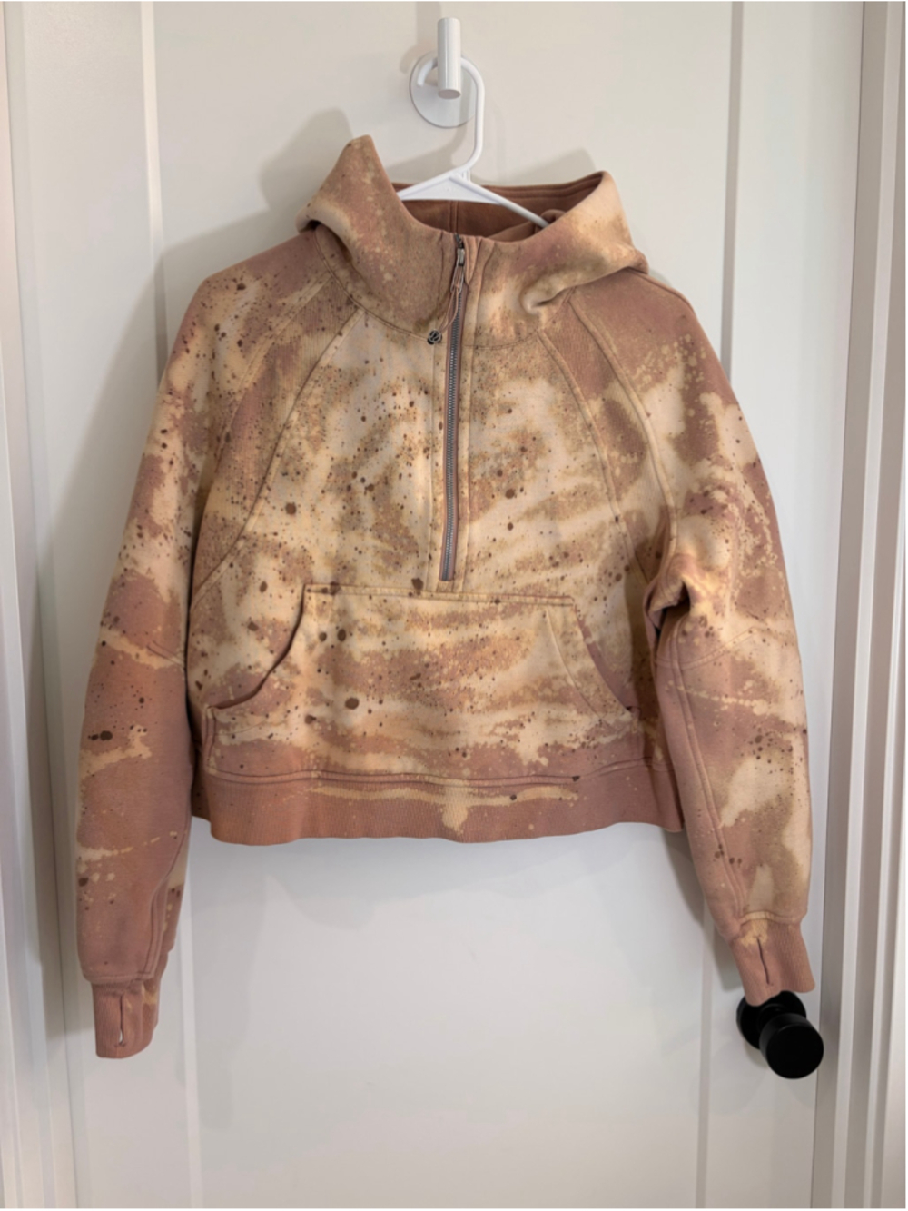 Women's Lululemon Custom Bleached Scuba Oversized Half-Zip Hoodie Size M/L